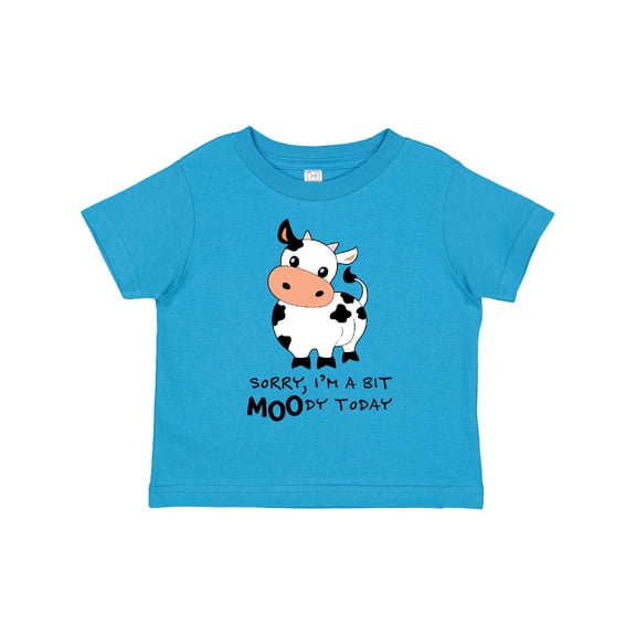 Inktastic Sorry, I'm a Bit Moody Today Cute Cow Pun Boys or Girls Toddler T-Shirt