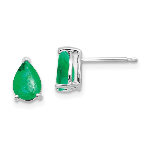 Primal Gold 14 Karat White Gold Emerald Earrings
