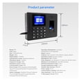thumbnail image 4 of Attendance Machine Fingerprint/Password/ID With 2.4'' Display Screen Time Clock Support Employee Checking-in Recorder ,Accurate Calculations, 4 of 6