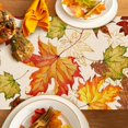 thumbnail image 5 of Fall Maple Leaves Table Runner, Thanksgiving Watercolor Plant Yellow Leaf Home Kitchen Decor, Autumn Harvest Seasonal Colorful Botanical Farmhouse Burlap Dining Decoration Party Supply 13x108, 5 of 6