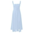thumbnail image 5 of OSOLU Solid Color Women Casual Dress V-Neck Low Cut Back Tie Detail Comfortable Everyday Wear Spring Summer Fall Dresses Cute Sundress Dresses For Women 2025 Elegant Classy, 5 of 5