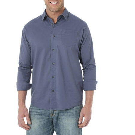 Wrangler Wjco Mens Long Sleeve Solid Woven Shirt - Walmart.com