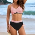 thumbnail image 4 of FhsagQ Swimsuit Sets for Women Plus Size with Robe Women's Solid Color Patchwork String Piece Bikini Women's Swimsuit Sets Plus Size Womens Swimsuit Sets Crotchless Xs Black L, 4 of 9