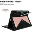 thumbnail image 2 of TECH CIRCLE Case for Galaxy Tab S10 Plus/S9 Plus/S8 Plus/S7 FE/S7+12.4",PU Leather Fold Business Stand Protective Cover Pen Holder Card Slots Shoulder Hand Strap Handbag Wallet Case,Rosegold + Black, 2 of 6
