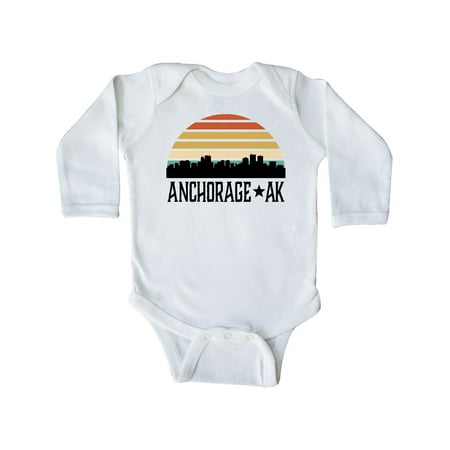 

Inktastic Anchorage Alaska Skyline Gift Baby Boy or Baby Girl Long Sleeve Bodysuit