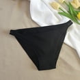 thumbnail image 5 of Scyoekwg Womens Underwear Thong Solid Color Ladies Panties Fashion Mid Waisted Breathable Bikini Underwear Hipster Panties Pack of 3(Black,M), 5 of 5