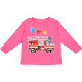 thumbnail image 3 of Inktastic Valentine's Day Fire Truck with Hearts Boys or Girls Long Sleeve Toddler T-Shirt, 3 of 5