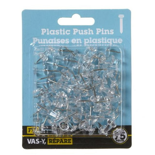 Clear Plastic Push Pins 75 Pieces