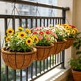 thumbnail image 5 of Diceymbol Round Hanging Planter with Coconut Fiber Liner Eco-Friendly Coir Basket for Indoor/Outdoor Plants, Breathable Air Pruning Pot with Chain for Ferns, Flowers & Herbs 8In, 5 of 7