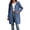 #028-Blue, variant on Women's Hooded Long Sleeve Fleece Coat with Pockets Loose Mid Length Warm Outwear for Winter and Outdoor