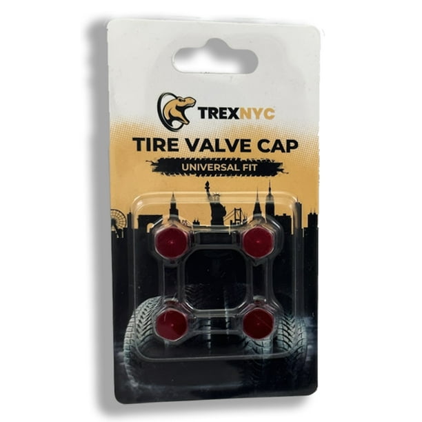 TrexNYC Tire Valve Caps, Universal Stem Covers for Cars, SUVs, Bike