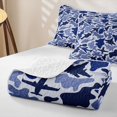 thumbnail image 4 of Manfei Rustic Airplane Camo Quilt Full, Mid Century Vehicle Full Bedspread Sets, Navy Blue, 3pcs, 1 Coverlet and 2 Pillowcases, 4 of 7