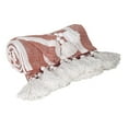 thumbnail image 2 of 50" X 60" Rust Woven Cotton Striped Throw Blanket with Tassels, 2 of 6