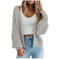 thumbnail image 1 of Cardigan en Tricot Surdimensionné pour Femmes Automne Hiver Veste Ouverte Décontractée à la Mode, 1 of 2