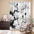 thumbnail image 3 of Kitchen Curtains 84 Inch Length 2 Panels, Chinese Painting Grommets Window Treatment Curtain, Traditional Culture Cool Bird Tree Branch Thermal Curtains Drapes for Living Room/Bathroom, 3 of 9