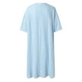 thumbnail image 5 of WILLBEST Coupes de Vinaigrette Ranch Individuelles Femmes Robe Décontractée Unie Manches Courtes Col en V avec Poches Robe Longue Ample, 5 of 5