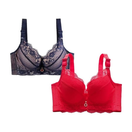 Clearance!Uooqdmx Bras for Women Push Up Bra of 2 Sports Bra Small Breathable Plus Sports Size Lace Bra Bras Sexy Comfortable Bras for Women Dark Gray(2PC) 8XL