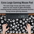 thumbnail image 4 of Keyboard Mousepad Black White, Big Mouse Pad Office Desk Pad Non-Slip Rubber Base Waterproof with Stitched Edges, 35.4" X 15.7" for Work/Game/Office/Home Dog Paw. Cat Footprint Dog Paw, 4 of 6