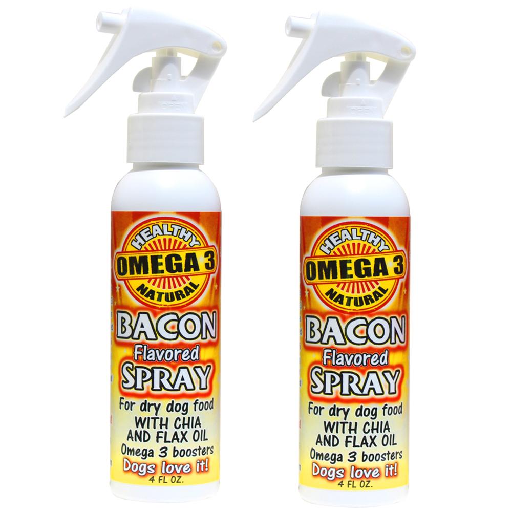 Bacon Spray For Dry Dog Food 2 Bottle Deal 4 oz Bottles