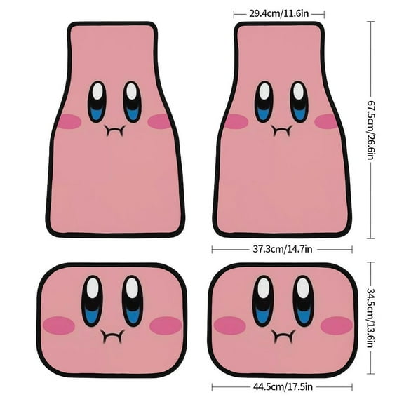Kirby 4-Piece Car Floor Mats with Anti-Slip PVC Heel Pad Waterproof Universal Fit for SUV Sedan and Van Black