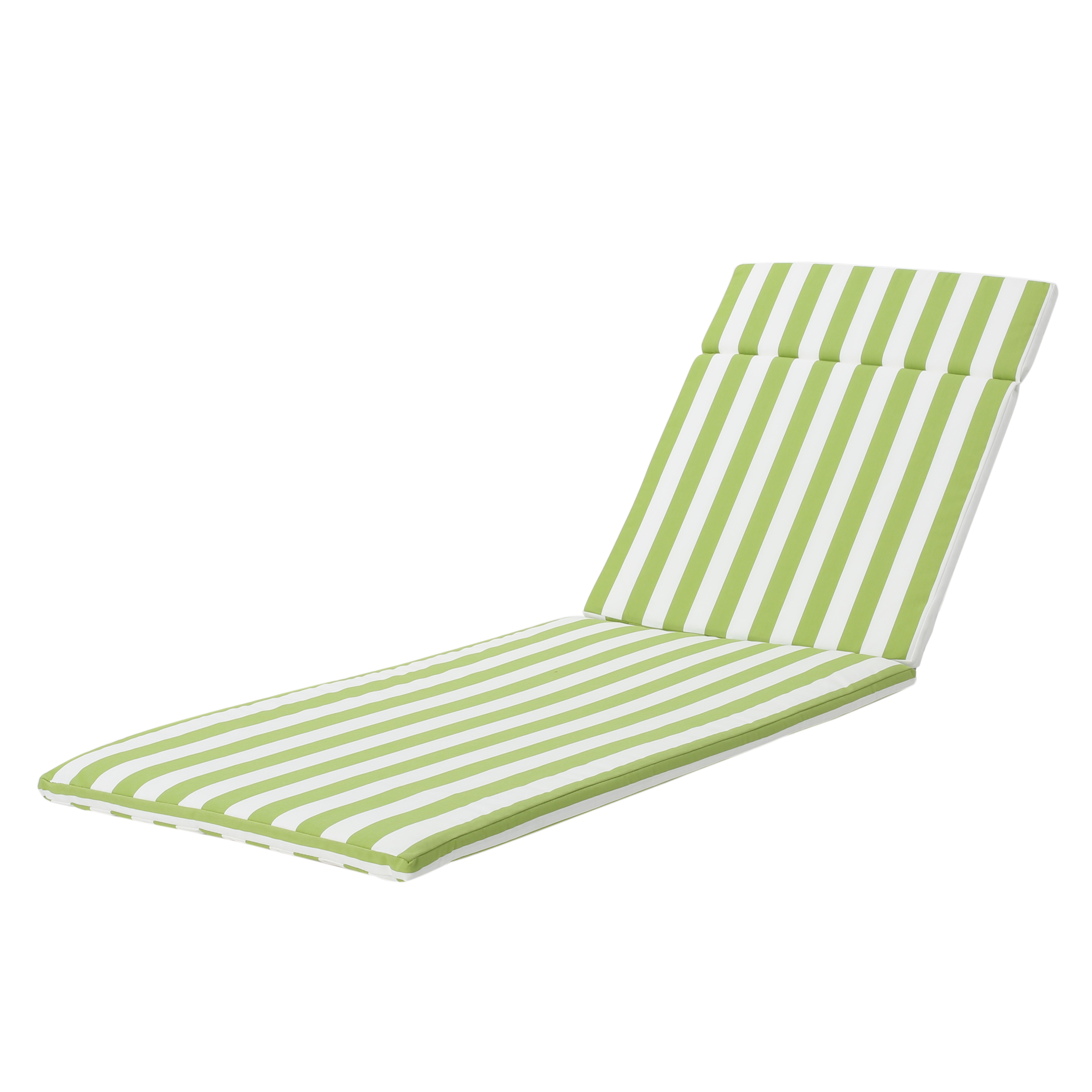 Anthony Outdoor Water Resistant Chaise Lounge Cushion, Green and White Stripe - image 3 of 6