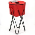 thumbnail image 5 of Household Essentials Thermal Standing Cooler with Travel Bag, Heavy-Duty Polyester, Black Powder Coated Steel Legs, Leak-Resistant PE Liner, Zippered Lid and Quick Access Top, Foldable, Red, 5 of 8