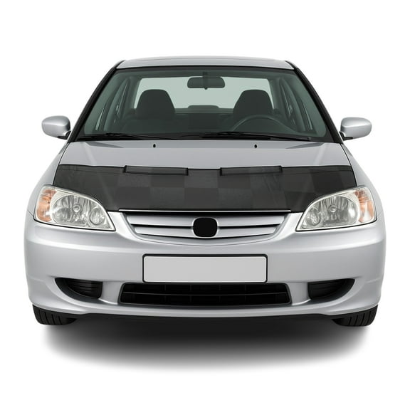 OMAC Car Bonnet Mask Hood Bra for Honda Civic 2001-2005 Sedan Black Chequered 1 Pc