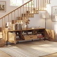 thumbnail image 5 of Costway Rattan TV Stand for TVs up to 80” with 2 Storage Cabinets, Open Shelf & Drawer, 5 of 11
