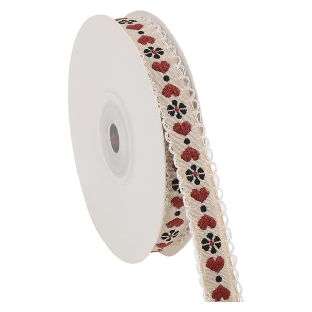 Cinta de Regalo Unique Bargains 0.39"x29.53' Cinta Decorativa de Corazón y Flor Rojo Oscuro Verde Oscuro
