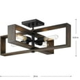 thumbnail image 5 of Progress Lighting, Boundary Collection, 4-Light Flush Mount, Matte Black, Open Frame, Grey Washed Oak., 5 of 9