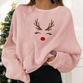 thumbnail image 1 of Pavied Chandails à Capuchon pour Femmes Chandails en Molleton de Noël pour Femmes Pulls de Fête de Vacances Imprimé Graphique Amusant Col Rond Manches Longues Chandails en Molleton Cadeaux Hauts Graphiques Chandails à Capuchon Tenues d'Automne Vente Liquidation Rose 2TG, 1 of 9