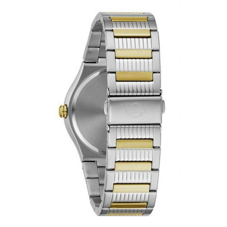 Harley-Davidson Gold Bar & Shield Stainless Steel Mens Watch