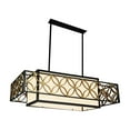 thumbnail image 1 of 4 Light Drum Shade Chandelier with Golden Line Bronze finish, 1 of 2