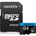thumbnail image 1 of Memoria Micro SDXC Adata  64GB Clase 10 Video Full HD V10 Juegos A1 AUSDX64GUICL10A1-RA1, 1 of 3