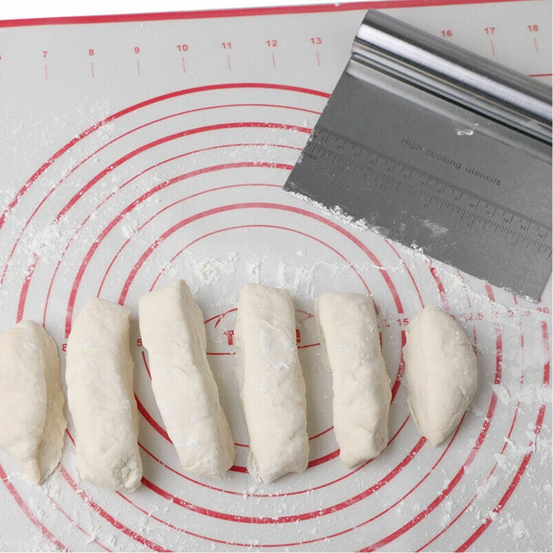 Unique Bargains Home Bakery Plastic D Shaped Flour Bread Cake Dough Scraper Cutter - 4.5 x 3.7 x 0.12(L*W*T) - White