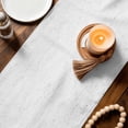 thumbnail image 3 of Bottles and Plants Table Runner - 108 Inch Long Country Leaves Farmhouse White Wooden Grain Cotton and Linen Blended Dress Scarves Farmhouse Table Runner for Kitchen Dining, Coffee Table, 13" x 108", 3 of 8