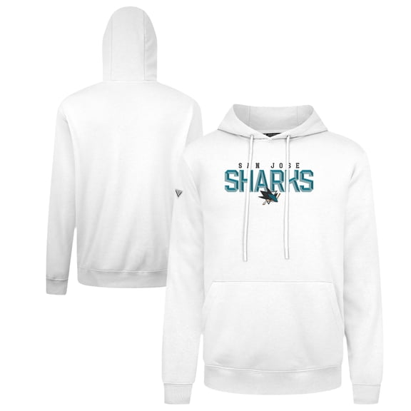 Men's Levelwear White San Jose Sharks Podium Carve Pullover Hoodie