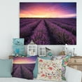 thumbnail image 2 of Dramatic Clouds and Sunrise Over Lavender Field XIII 32 in x 32 in Painting Canvas Art Print, by Designart, 2 of 4