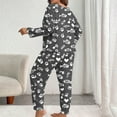 thumbnail image 4 of FDGIU Women's Plus Size Pajama Set - 2 Piece Soft Heart Printed Loose Fit Long Sleeve Long Pants Loungewear for Valentine's Day, 4 of 5