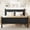 Black+Wood2, variant on HMYG Twin Size Flat Panel Bed with Headboard Footboard,Minimalist Modern Platform Bed with Wood Grain Finish,Shaker and Farmhouse Style Design,Sleek and Functional Bedroom Furniture,Black