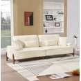 thumbnail image 2 of Mid Century Modern Upholstered Sofa, 103" Sectional Comfy Sofa Couch with Pillows, Deep Seated Sofa with Wood Leg for Living Room, Office, Apartment , 600lb Weight Capacity, Beige, 2 of 9