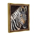 thumbnail image 4 of Stupell Industries Zebra with Geometric Border Animals & Insects Painting Gold Floater Framed Canvas Art Print Wall Art, 25 x 31, 4 of 10