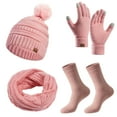 thumbnail image 1 of Pink Pink Knitted Winter Set Including Four Essential Items For Complete Cold Weather Protection And Fashionable Seasonal Wear, 1 of 7