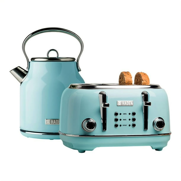 Haden Stainless Steel Retro Toaster & 1.7 Liter Stainless Steel Electric Kettle