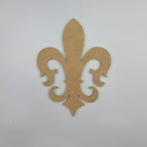 9" Ornate Fleur de Lis, Unfinished MDF Art Shape by Wooden Craft Cutouts