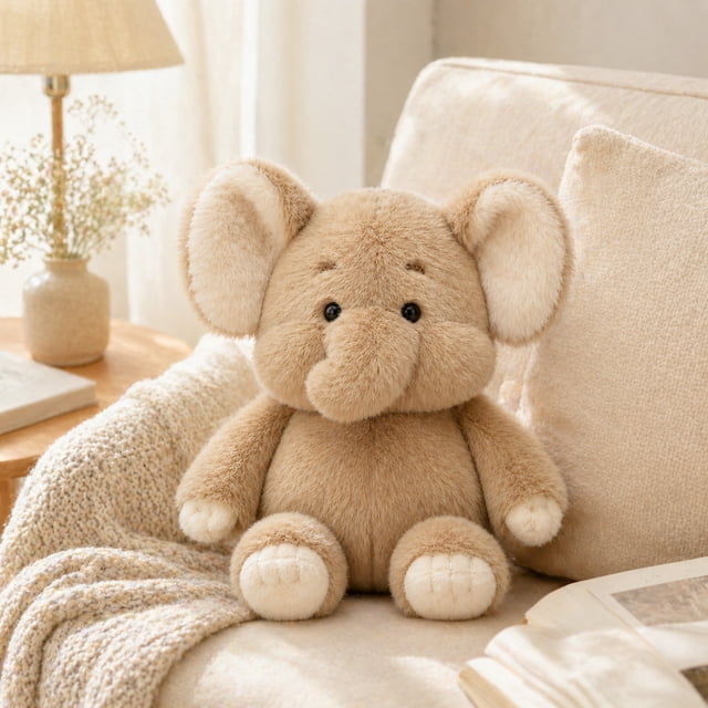 Peluche de animal sentado | Muñeco decorativo adorable para niños | Compañero tierno para dormitorio, guardería o sala de estar | Adorable peluche de elefante para regalar