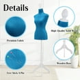 thumbnail image 3 of Dkelincs Female Mannequin Torso with Wooden Tripod Stand, 49.6"-63.4" H Adjustable Model Dress Form Manikin for Display, Blue, 3 of 8