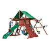 Gorilla Playsets Sun Valley I Wooden Swing Set with Extra Large Rock Climbing Wall and Tire Swing