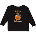 thumbnail image 3 of Inktastic Happy Halloween Kittens in Pumpkin Boys or Girls Long Sleeve Toddler T-Shirt, 3 of 5