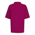 thumbnail image 4 of Birdeem Blouses pour Femmes Mode Décontractée Confortable Unie Manches Courtes Col Rabattu Bouton Blouse T-Shirt, 4 of 9